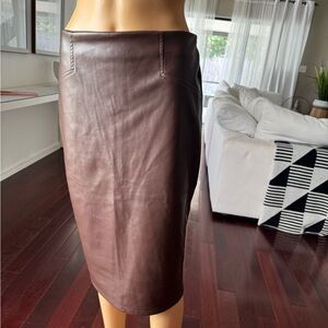 SHEIN Dark Brown Faux Leather Pencil Skirt size M